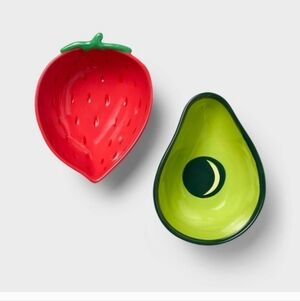 Tabitha Brown Strawberry and Avocado Appetizer Bowls With Avacado Trinket Tray